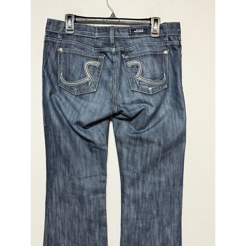 Rock & Republic Y2K Flare Jeans Womens Size 29 Indie Sleaze Vintage Denim - Picture 3 of 8